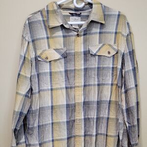 L.L. Bean Blue and Yellow Plaid Shirt